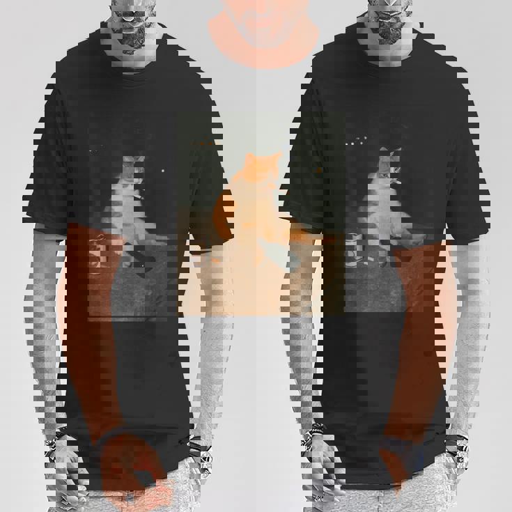 おもしろタバコ 子猫 喫煙 バカ ミーム ブレイン Tシャツ 面白い贈り物