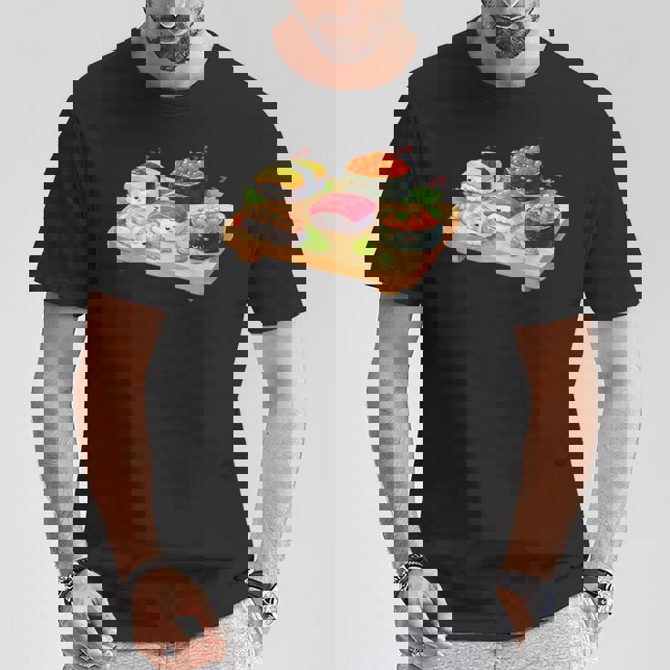 おもしろ寿司 かわいい かわいい 寝る食べ物 Tシャツ 面白い贈り物