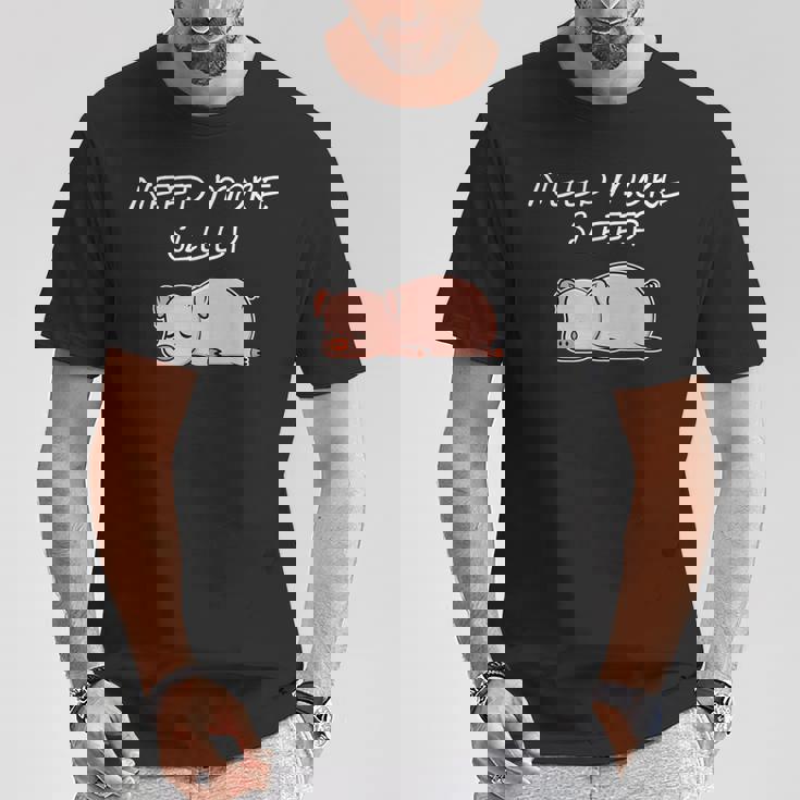 おやすみになる豚のパジャマデザイン Tシャツ 面白い贈り物