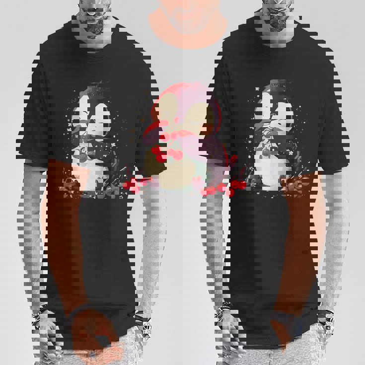 さくらんぼペンギン かわいい チェリー フルーツ アートワーク ペンギン好き Tシャツ 面白い贈り物