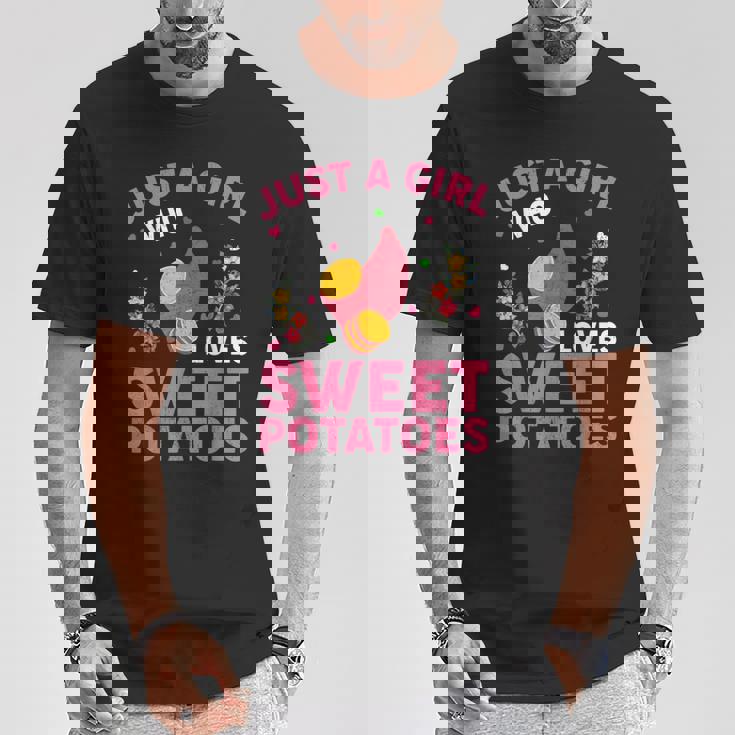 さつまいも好き さつまいもが大好きな女の子 Tシャツ 面白い贈り物