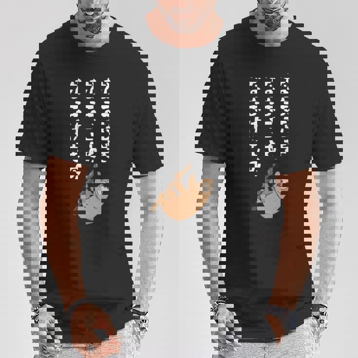 なまむぎなまごめなまけもの 早口言葉 ナマケモノ 面白い 可愛い なまけもの 動物好き 長袖tシャツ Tシャツ 面白い贈り物