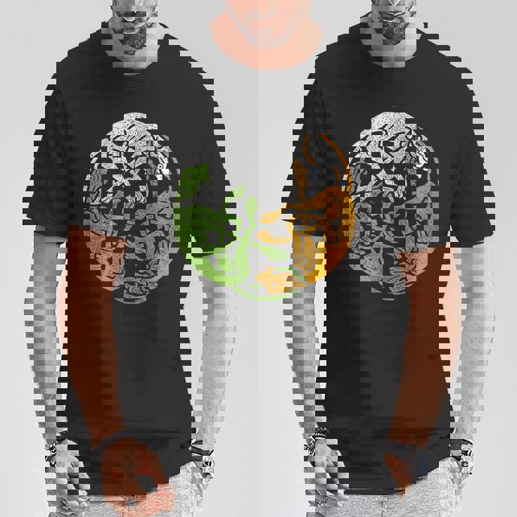 アイルランドデザイン ケルト犬＆旗トリコロールアイルランド Tシャツ 面白い贈り物