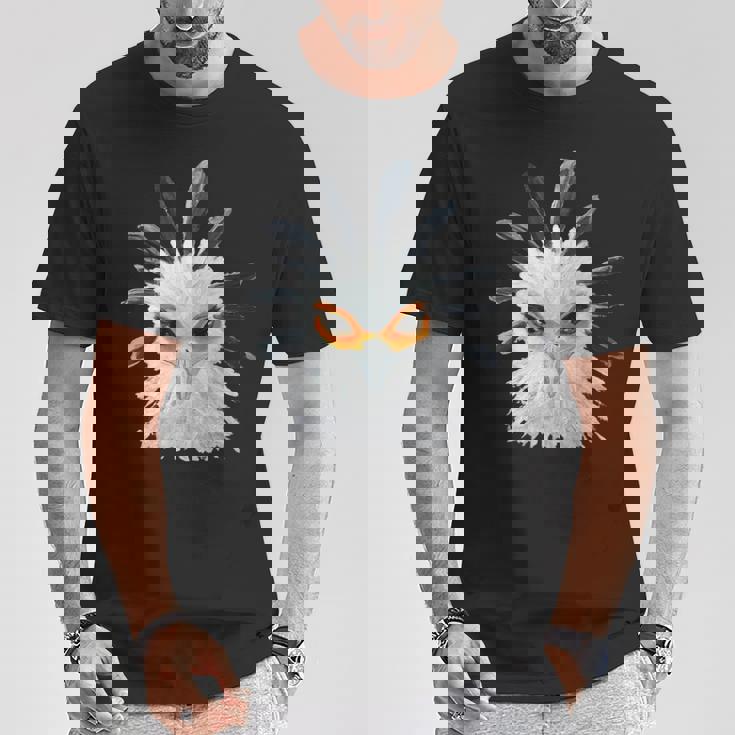 アクリル画アート ヘビクイワシ デザイン 長袖tシャツ Tシャツ 面白い贈り物