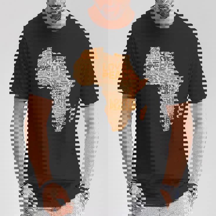 アフリカの平等パターン メラニン 肌色 アフリカ地図 Tシャツ 面白い贈り物