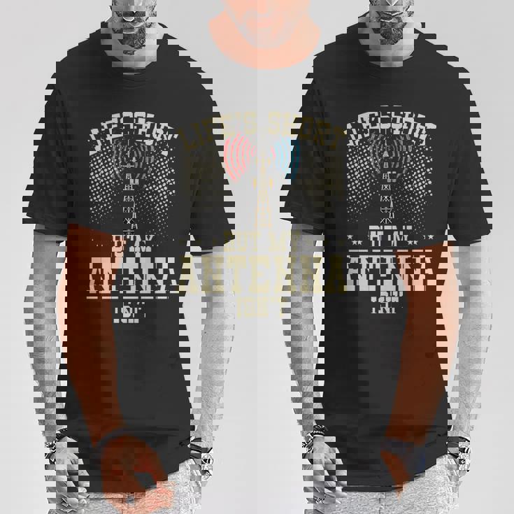 アマチュア無線デザイン 男性用 アマチュア無線機 アンテナ 長袖tシャツ Tシャツ 面白い贈り物