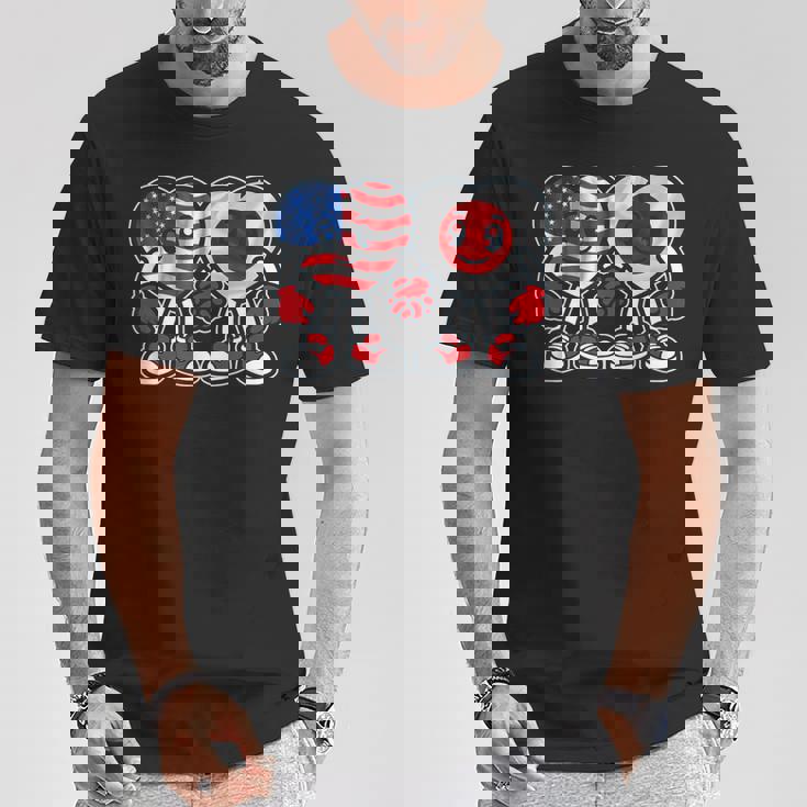 アメリカと日本 ハート フレンドシップ Tシャツ 面白い贈り物