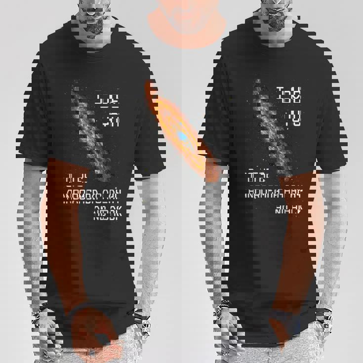 アンドロメダ銀河とバックsf宇宙へ愛してる Tシャツ 面白い贈り物