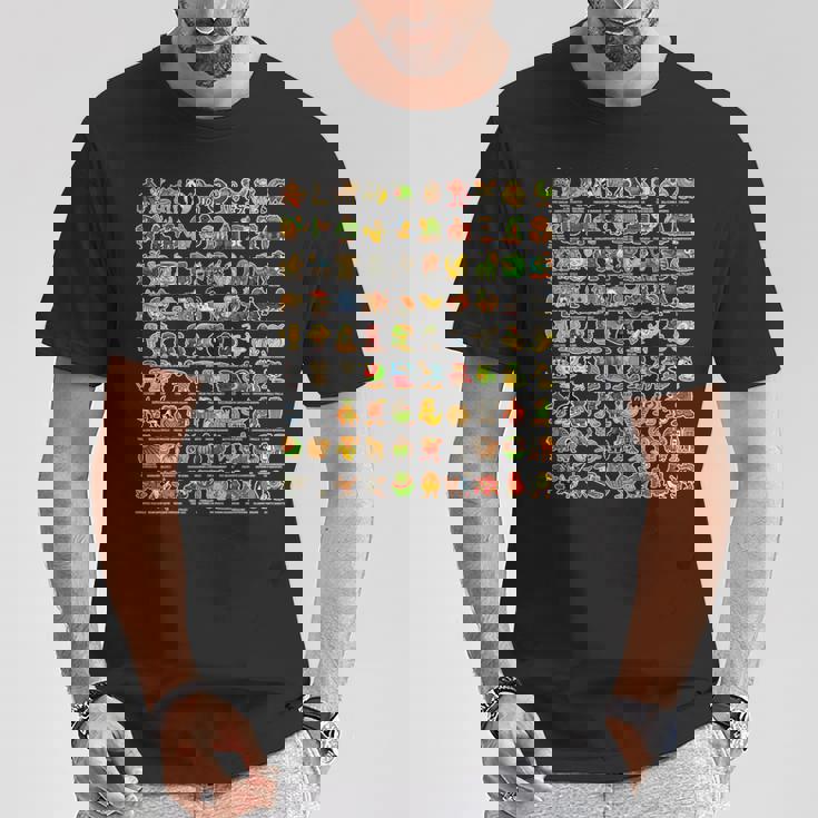 イタリア語-ブレインローz世代面白いミーム90ブレインロットキャラクター 長袖tシャツ Tシャツ 面白い贈り物