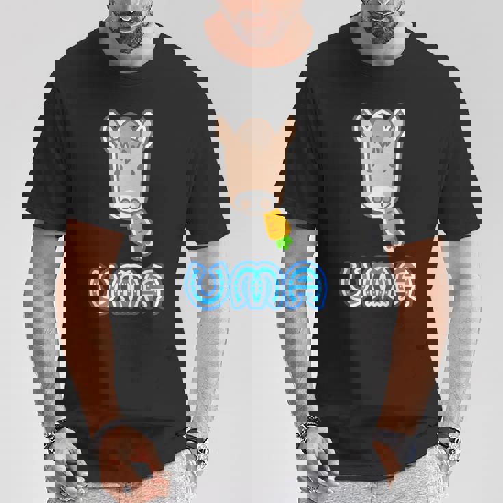 ウマ Uma 午年 ニンジン 蹄鉄【馬年】2026《干支 十二支》【どうぶつフレンズ】面白 かわいい キャラクター Tシャツ 面白い贈り物