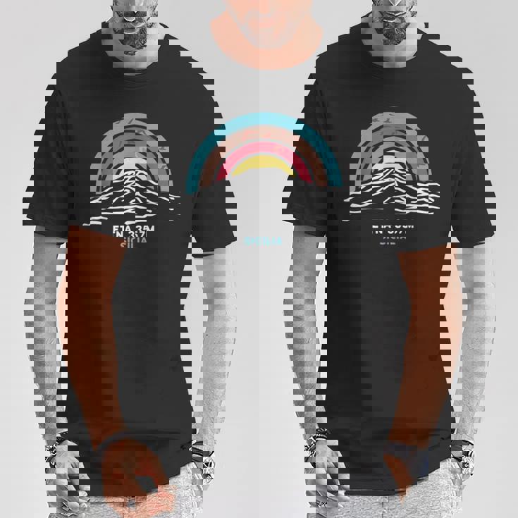 エトナ山火山 パレルモ シチリア島を訪問 イタリア ハイキングギフト Tシャツ 面白い贈り物