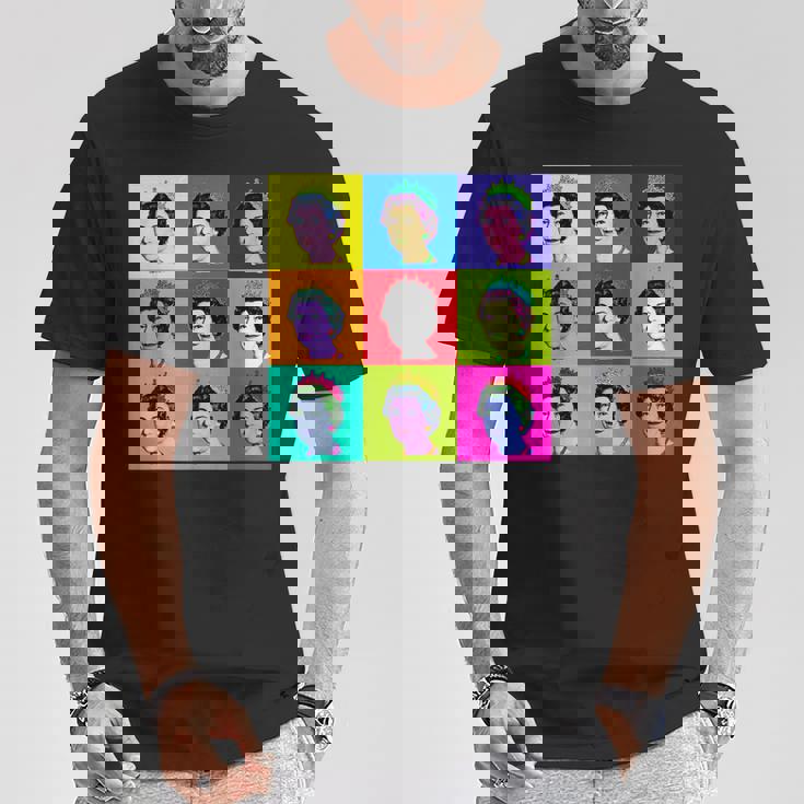 エリザベス 9 正方形タイル ポップアート イギリスの女王 Tシャツ 面白い贈り物