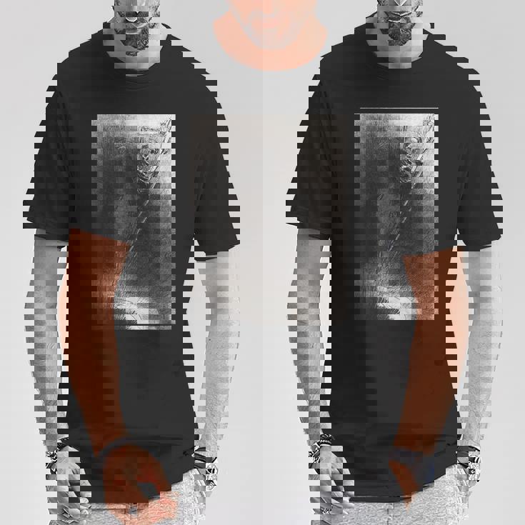 オディロン・ルドン著「そして彼にかかった彼の名は死だった」 Tシャツ 面白い贈り物