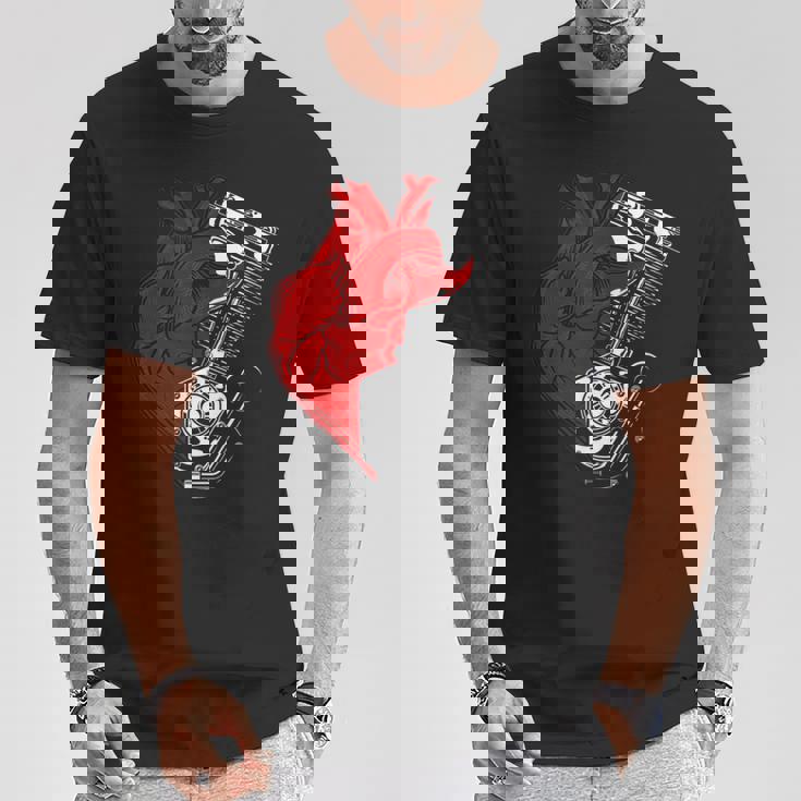 オートバイ エンジン バイカー アンチバレンタインデー 面白いグラフィック Tシャツ 面白い贈り物