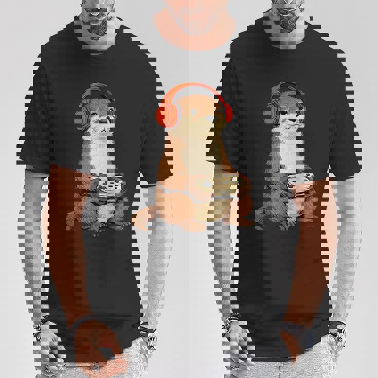 カワイイ カワウソ ゲーム アニメ レトロ 日本の芸術作品 ゲーマー 面白い Tシャツ 面白い贈り物