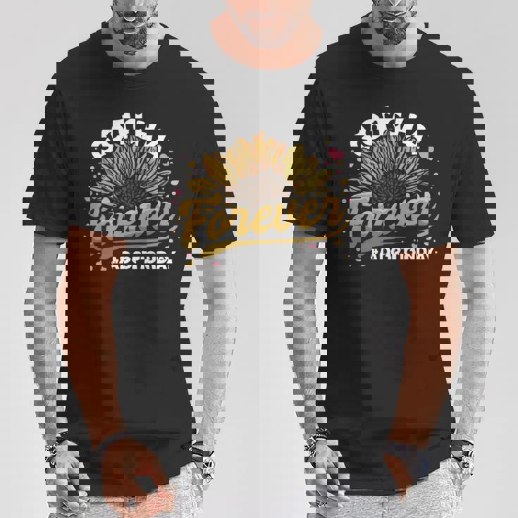 ガッチャ・フォーエバー採用のお知らせ ガッチャ・デー ひまわり 長袖tシャツ Tシャツ 面白い贈り物