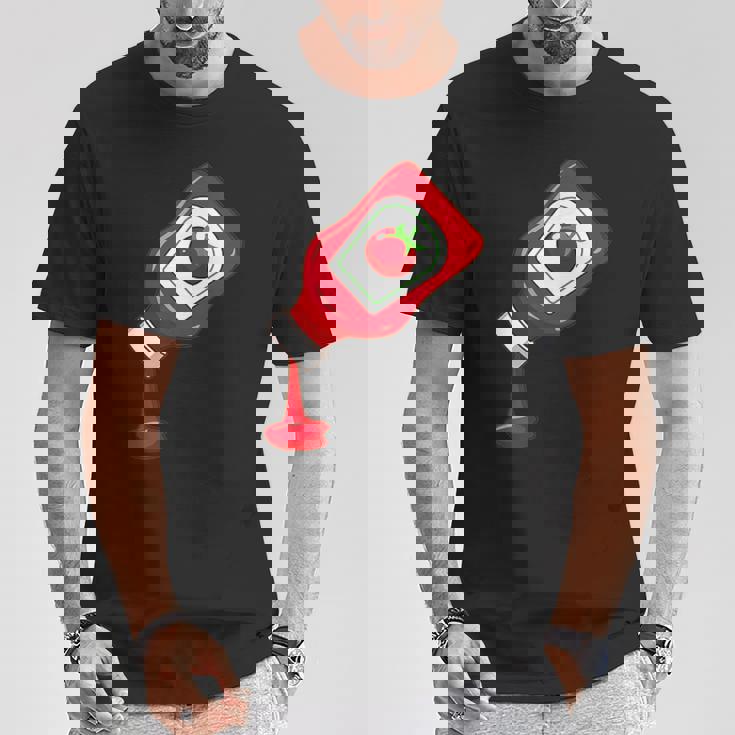 ケチャップをのせて面白いケチャップラバー Tシャツ 面白い贈り物