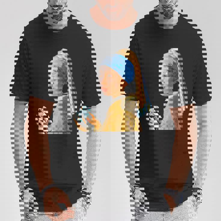 ゲーム モナリザ 面白いtシャツ ゲーマー ネタ 入り メンズ おもしろ 面白い 服 フェルメール グッズ Tシャツ 面白い贈り物