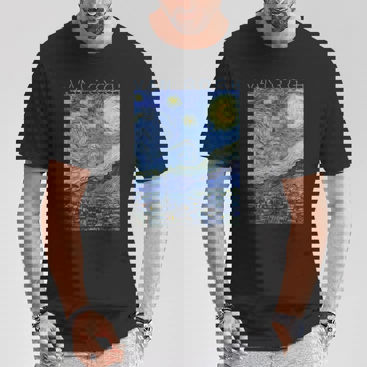 ゴッホ 星月夜 芸術家のためのアート 長袖tシャツ Tシャツ 面白い贈り物