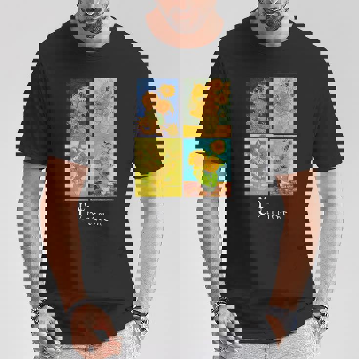 ゴッホの有名な芸術絵画 ひまわりvan Gogh Tシャツ 面白い贈り物