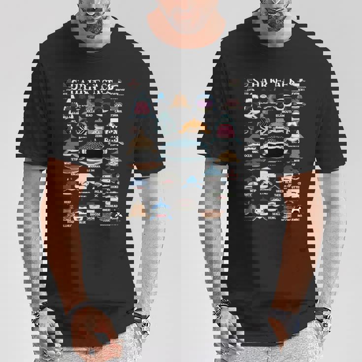 サメの種類 面白いサメの顔 サメの恋人 キッズ 先生 長袖tシャツ Tシャツ 面白い贈り物