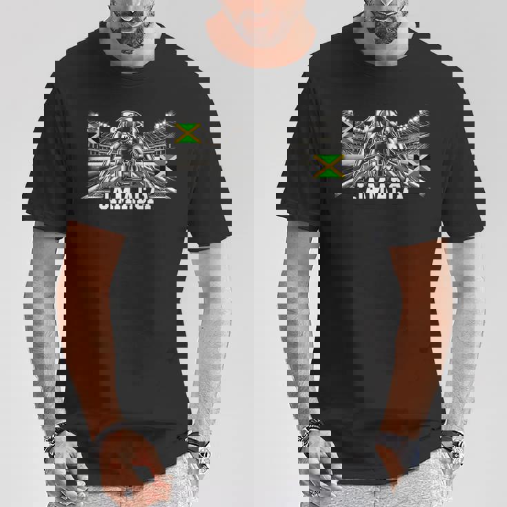 ジャマイカ 陸上競技 ジャマイカ スポーツ ジャマイカ アスリート Tシャツ 面白い贈り物