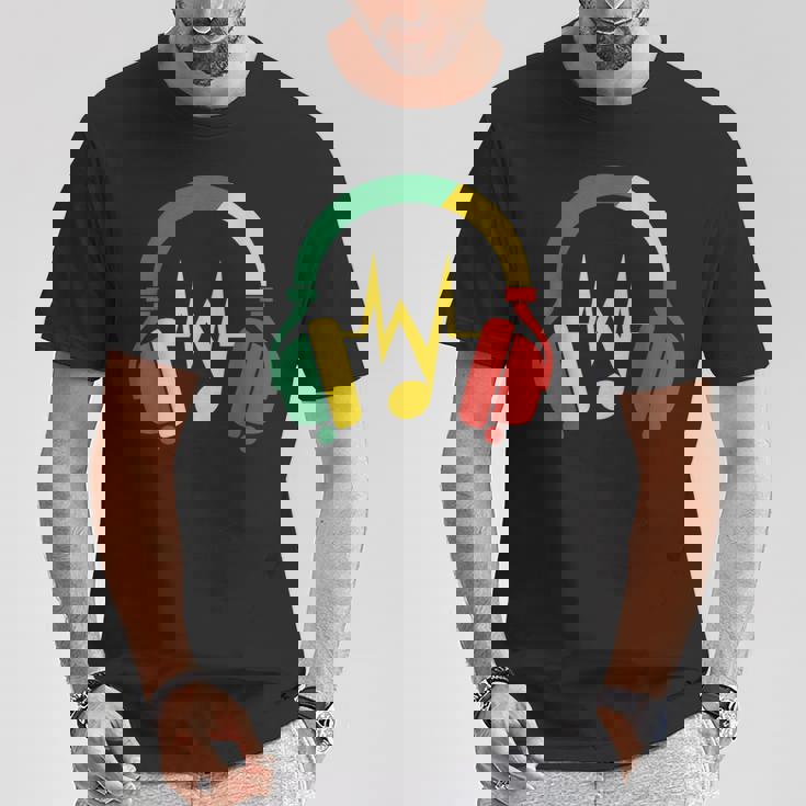 ジャマイカの国旗の色のデザインでレゲエの雰囲気を表現 Tシャツ 面白い贈り物