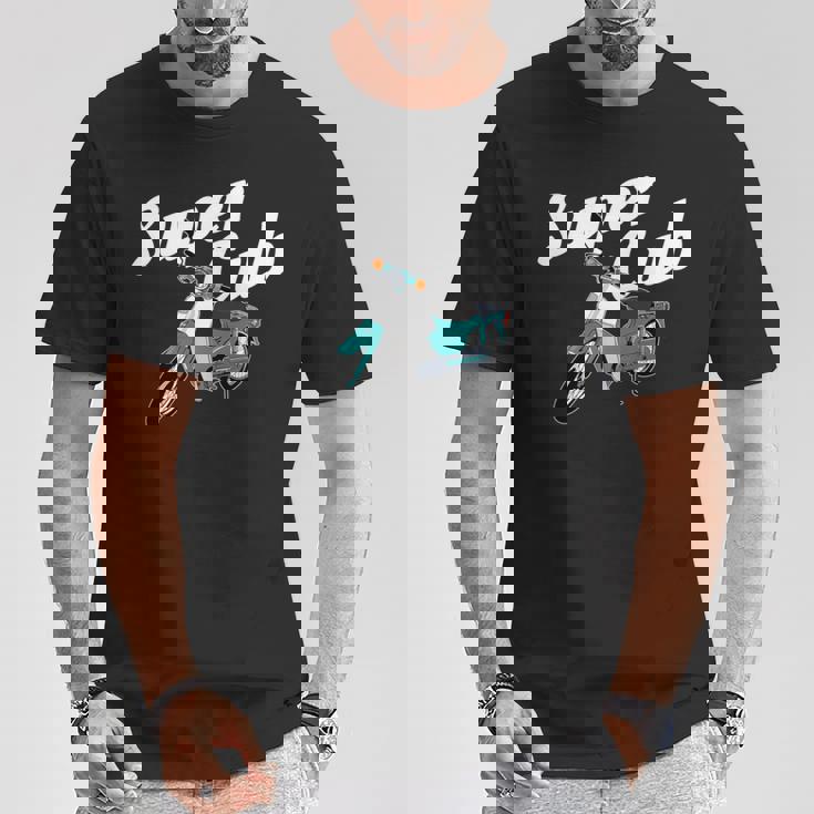 スーパーカブ 50 110 125 バイク ミニ モト スクーター カスタム 原付 二種 長袖tシャツ Tシャツ 面白い贈り物