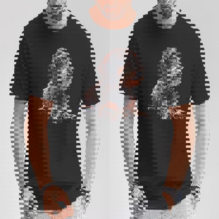 ダックスフンド ワイヤーヘア 長袖tシャツ Tシャツ 面白い贈り物