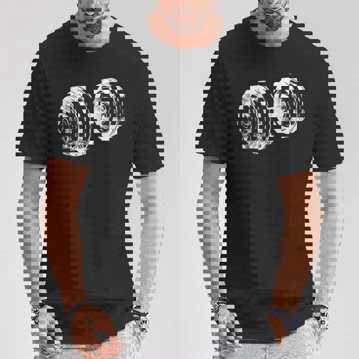 ダンベルデザインフィットネス上腕二頭筋トレーニング Tシャツ 面白い贈り物