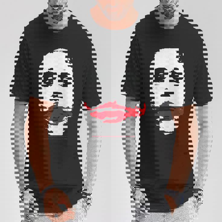 ダークナイトジョーカーの顔 ミニマリスト 象徴的なイメージ Tシャツ 面白い贈り物