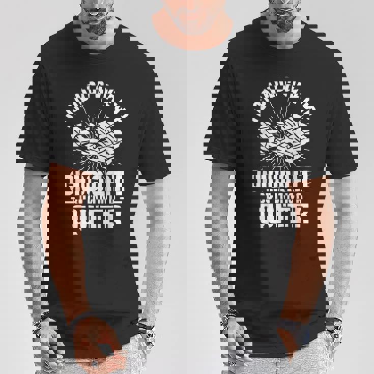 チョコレートはあきらめることができたけど禁煙者じゃない Tシャツ 面白い贈り物