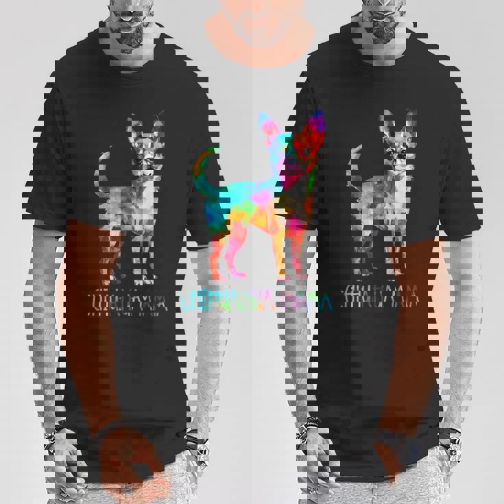 チワワ ママ 水彩画 芸術的 犬 恋人 ティーカップ Tシャツ 面白い贈り物