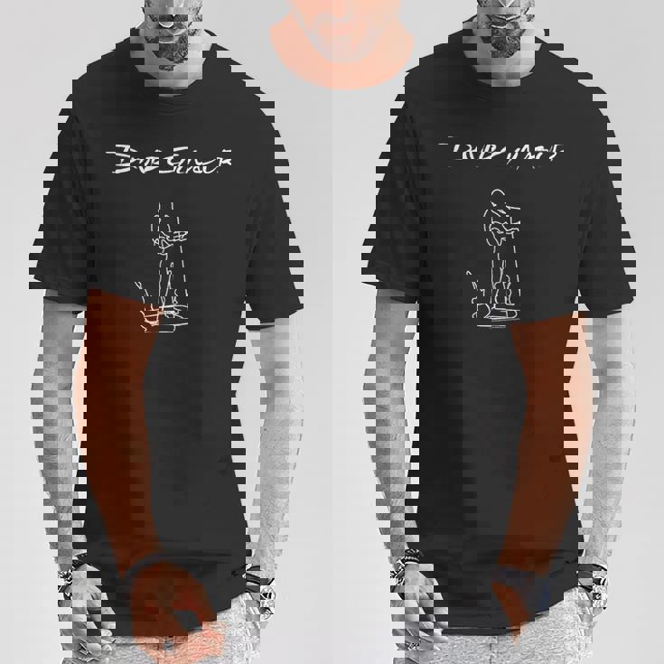 デヴィッド・ギルモアオン・ア・アイランド・ワンカラースケッチ Tシャツ 面白い贈り物