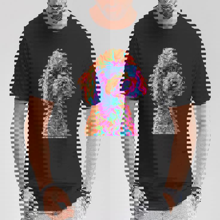 トイプードル愛好家デザイン ポップアート 面白いトイプードル 犬 長袖tシャツ Tシャツ 面白い贈り物