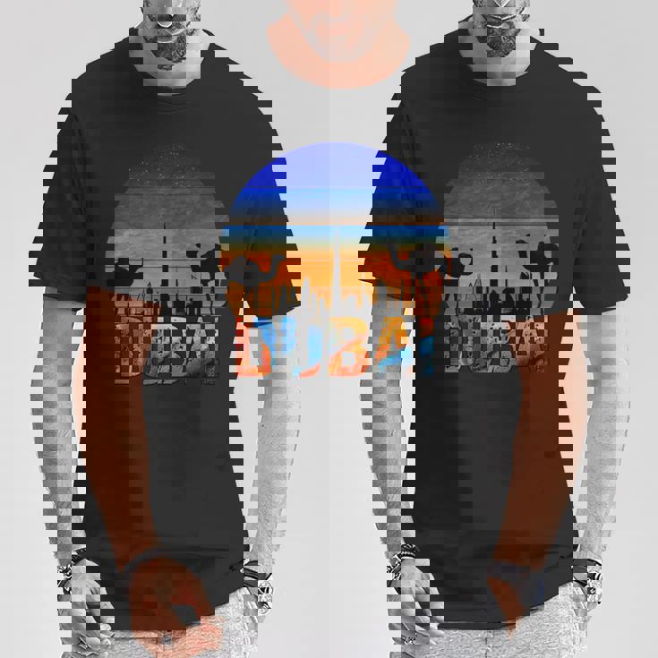 ドバイ ブルジュ ハリファ ヴィンテージ Uae ドバイ アラビア キャメル お土産 長袖tシャツ Tシャツ 面白い贈り物