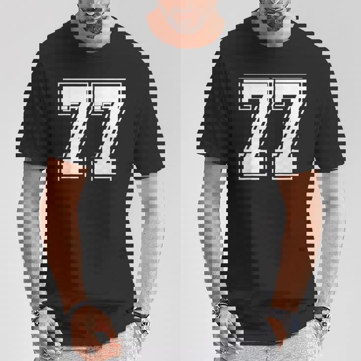ナンバー77 野球 フットボール 誕生日 Tシャツ 面白い贈り物