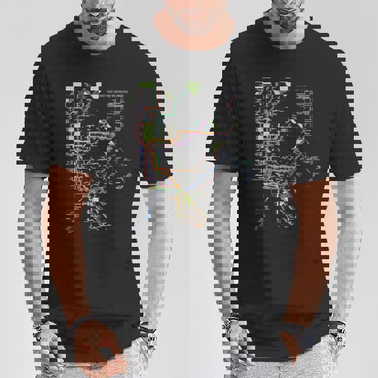 ニューヨーク市メトロマップアート I Heart Ny お土産ギフト 長袖tシャツ Tシャツ 面白い贈り物