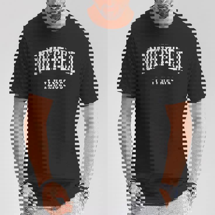 ノースフィールド イリノイ Il ビンテージ アスレチック スポーツデザイン Tシャツ 面白い贈り物