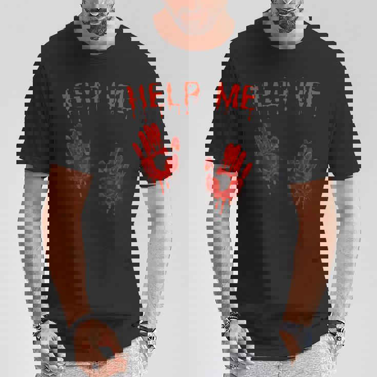 ハロウィーン-血まみれの手血のスプラッターコスチュームゾンビ Tシャツ 面白い贈り物