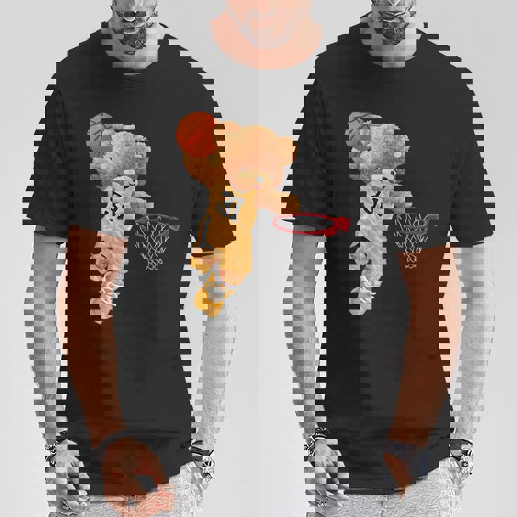 バスケットボール かわいい テディベア Tシャツ 面白い贈り物