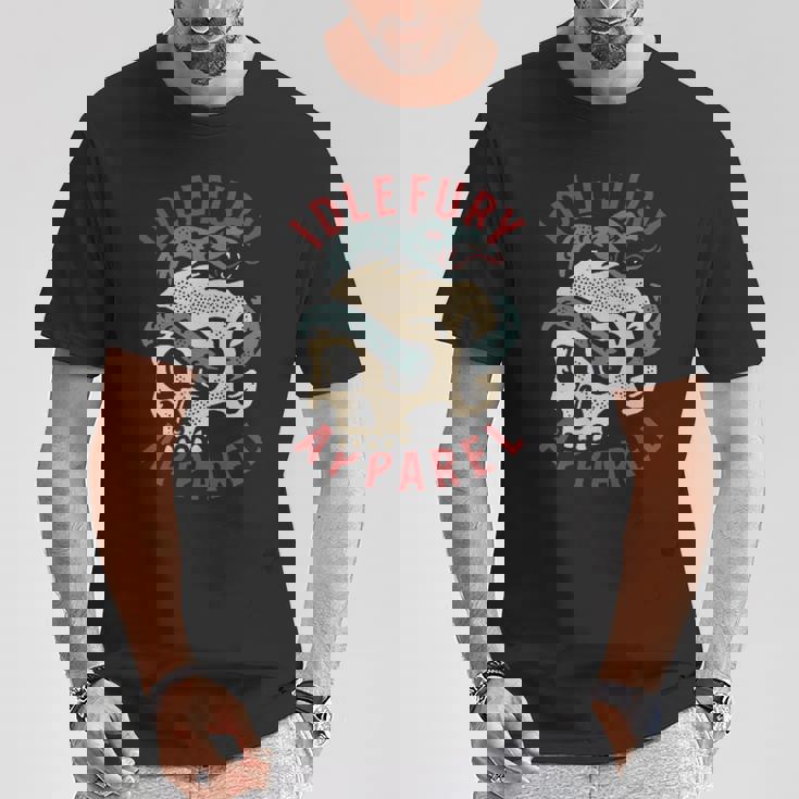 バック プリントを見る Idle Furykull &Nake ビンテージ クラシック スカル ヘビ タトゥー Tシャツ 面白い贈り物