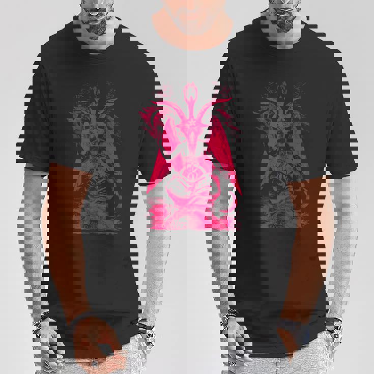 バフォメットオカルトヤギ悪魔崇拝サタンデーモン召喚 Tシャツ 面白い贈り物
