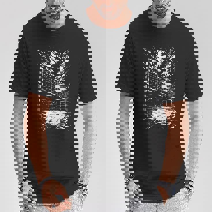 バレーボールのボールを描くバレーボーラー Tシャツ 面白い贈り物