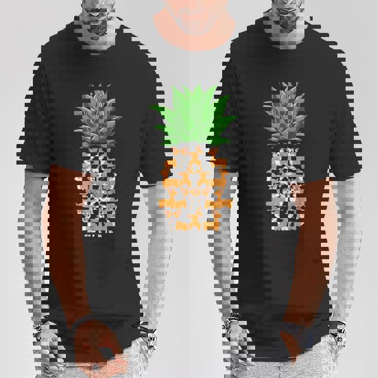 パイナップル コーギー パイナップル シェイプ コーギー愛好家 コーギースオーナーズ Tシャツ 面白い贈り物