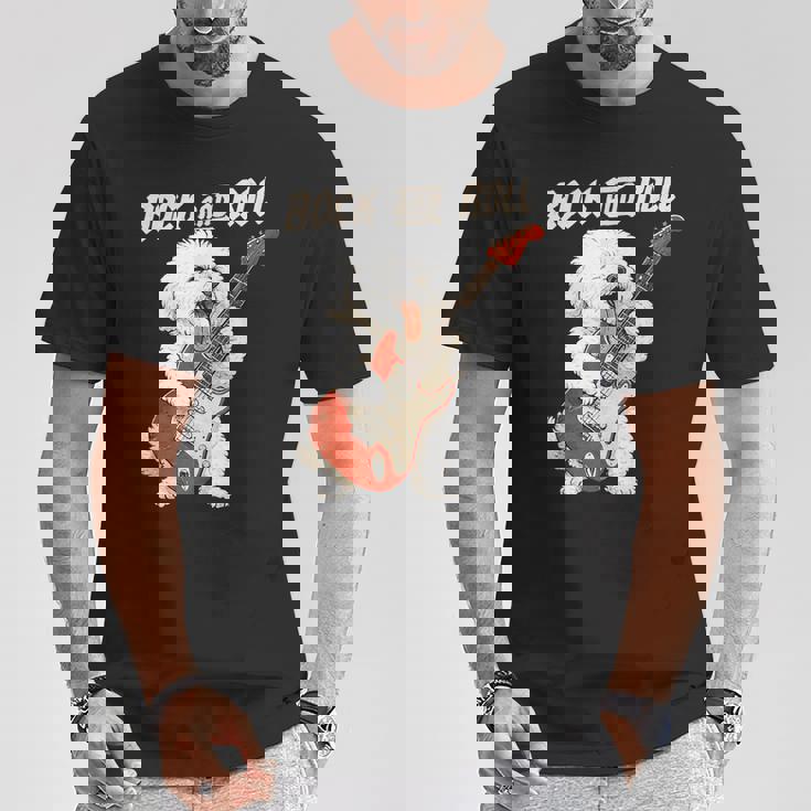 ビション・フリーゼ ギターを弾く ロックンロール 犬好き Tシャツ 面白い贈り物