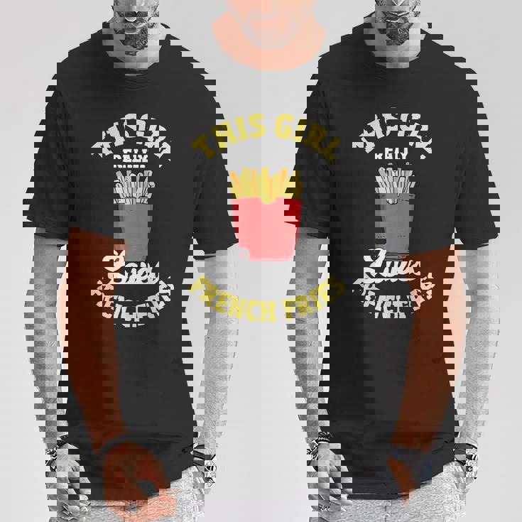 フライドポテト この子は本当にフライドポテトが好きなんだ フライドポテト Tシャツ 面白い贈り物