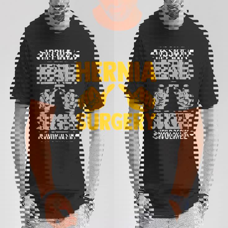 ヘルニア 手術 患者 回復 お見舞い 駄じゃれ Tシャツ 面白い贈り物