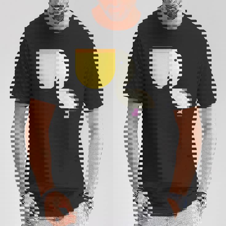 ペリカン アニマル イラスト ミニマル 図案 シンプル ユニセックス ギフト Tシャツ 面白い贈り物