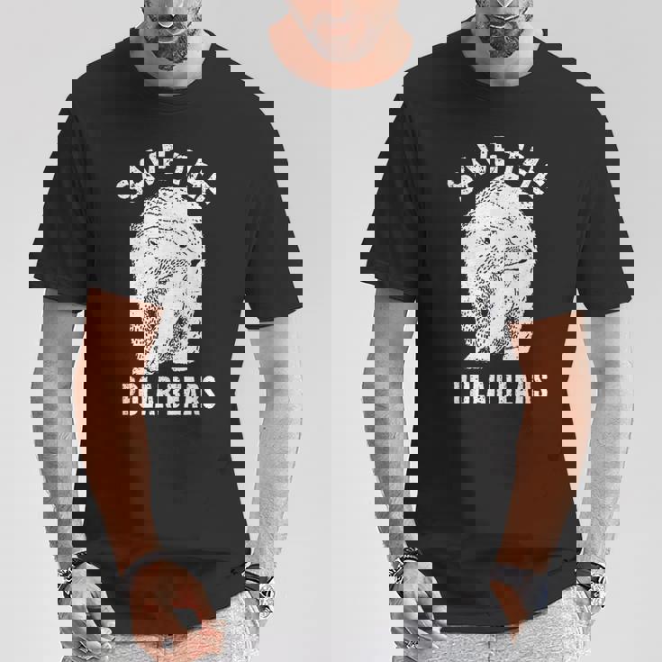 ホッキョクグマを救え 絶滅危惧種の北極動物 Tシャツ 面白い贈り物